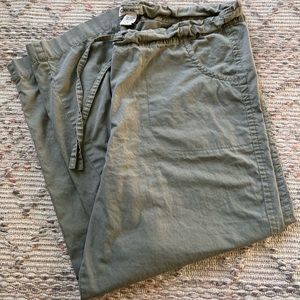 Capri drawstring cotton pants